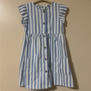 Primark Blue and White Striped Casual Baby Dress